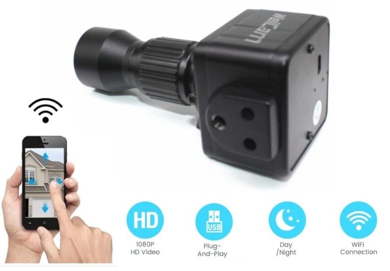 Mini cámara WiFi para móvil con resolución FULL HD y zoom Óptico 20x