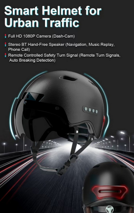 Casco de ciclismo/moto con cámara apto como casco de bicicleta mujer/hombre con bluetooth + Manos libres