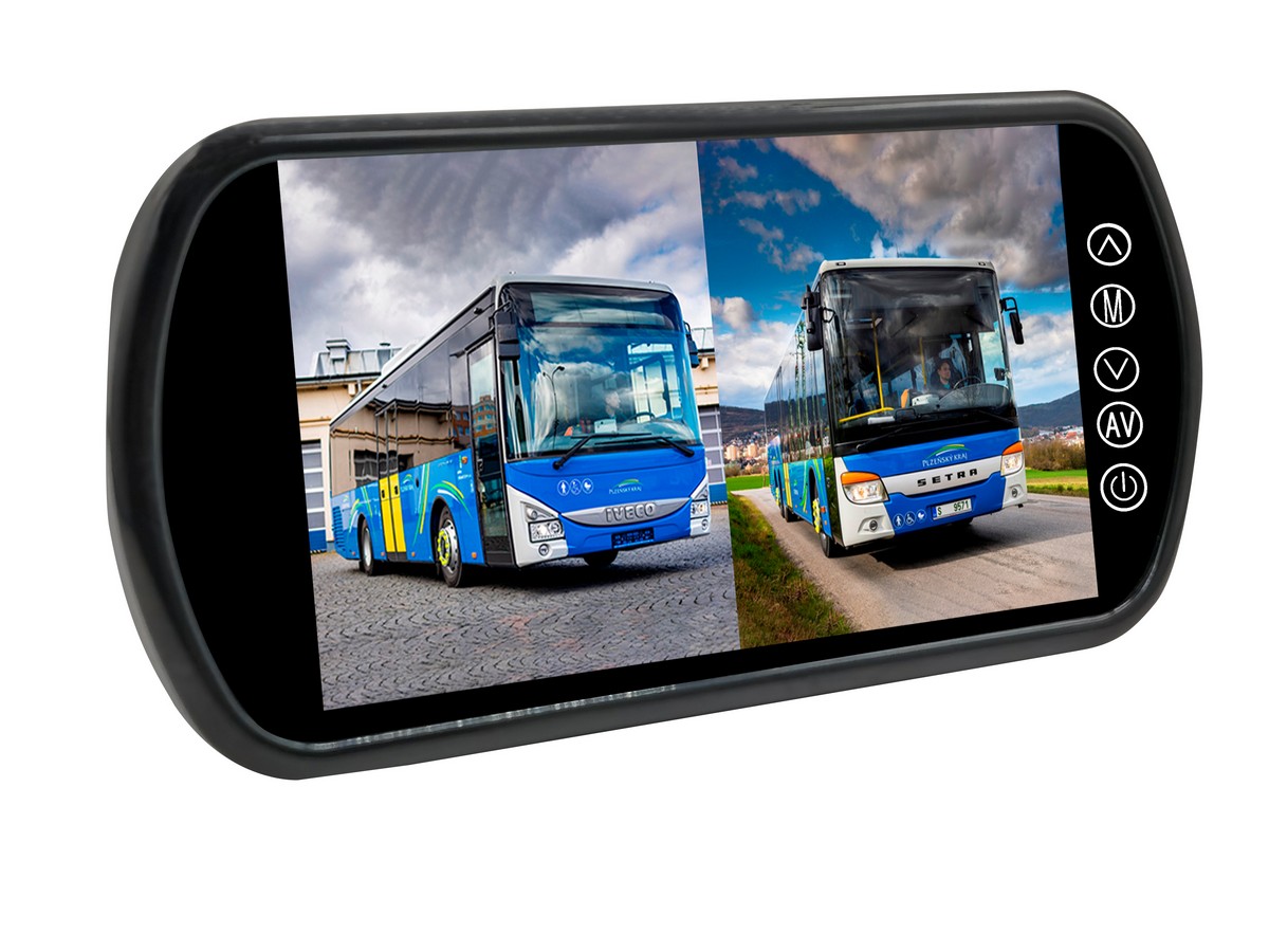 Espejo retrovisor como monitor para cámaras de marcha atrás para coches y furgonetas