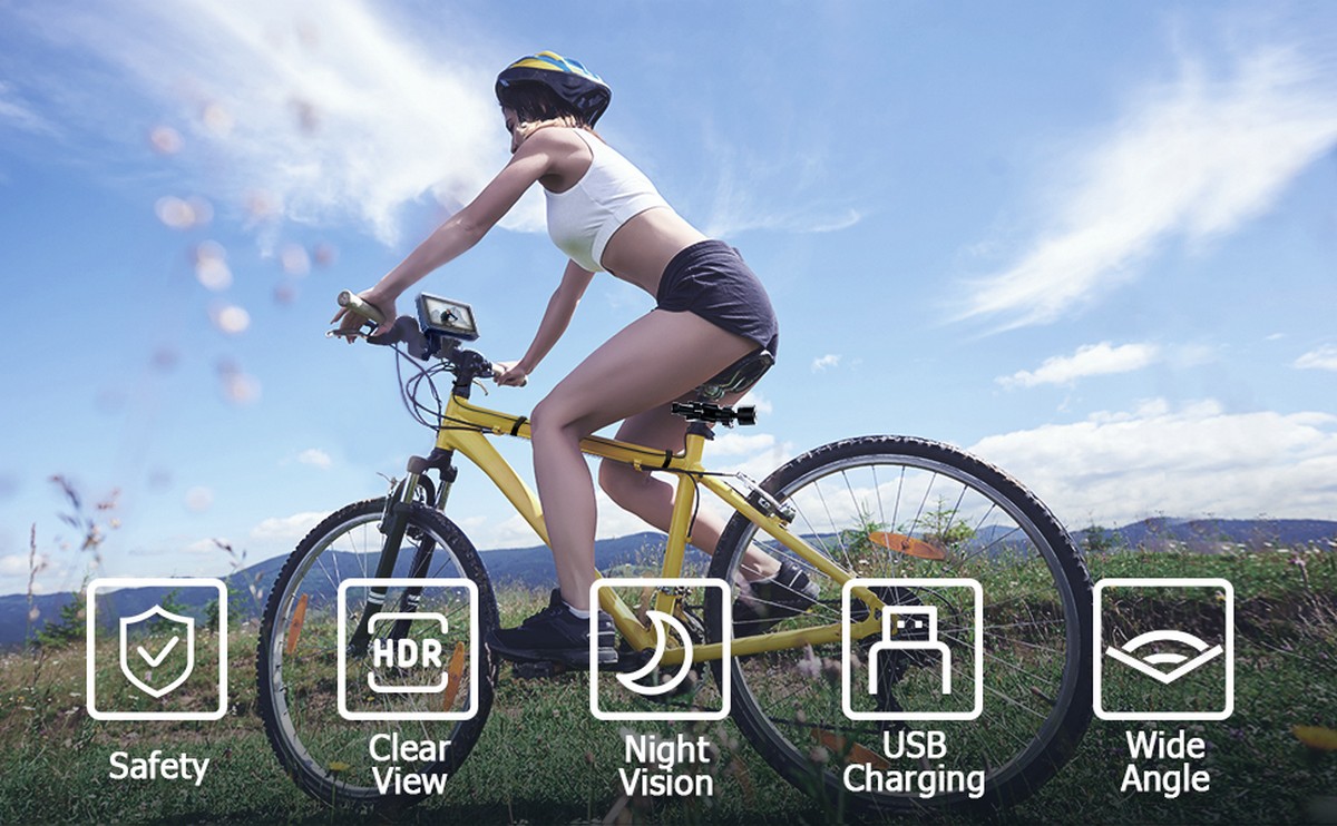 cámara de seguridad para bicicletas con monitor