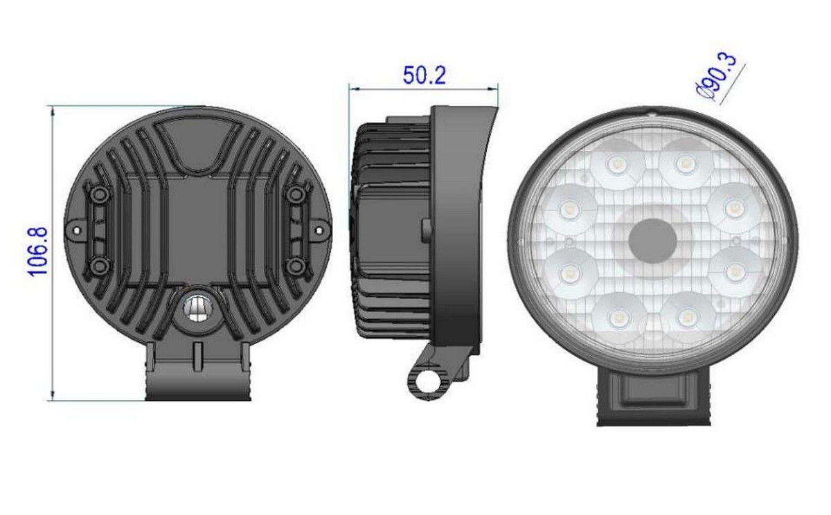 cámara de marcha atrás y luz led