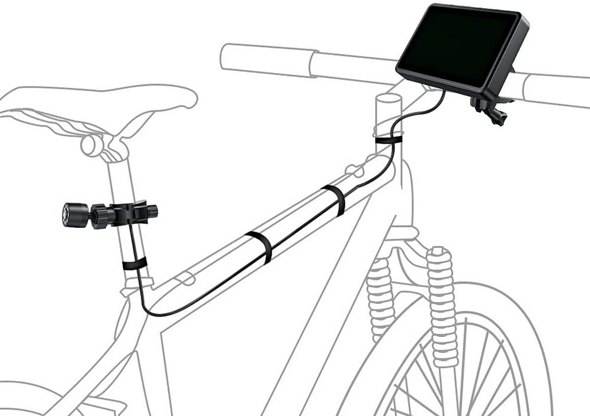 cámaras de bicicleta y montaje de monitores