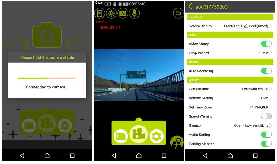 aplicación de DOD Android/iOS - cámara de coche dod