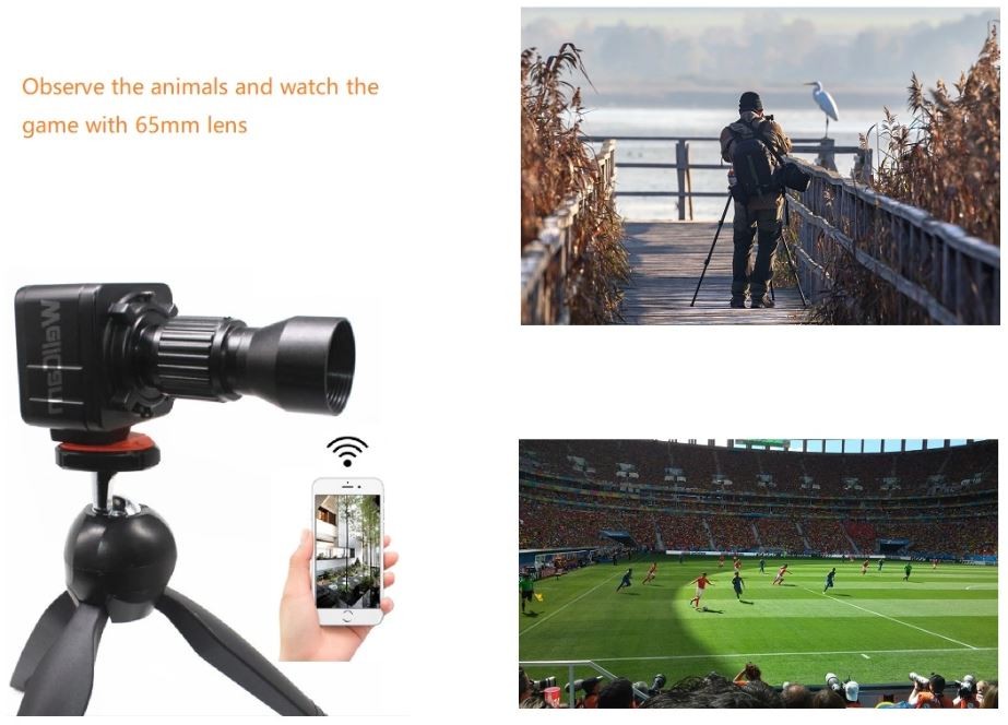 cámara de zoom con trípode - wifi de transmisión en vivo a través de un teléfono inteligente