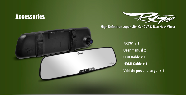 La cámara en el coche en el espejo retrovisor DOD RX7W