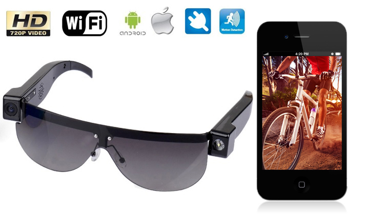 Gafas de sol con cámara hd wifi