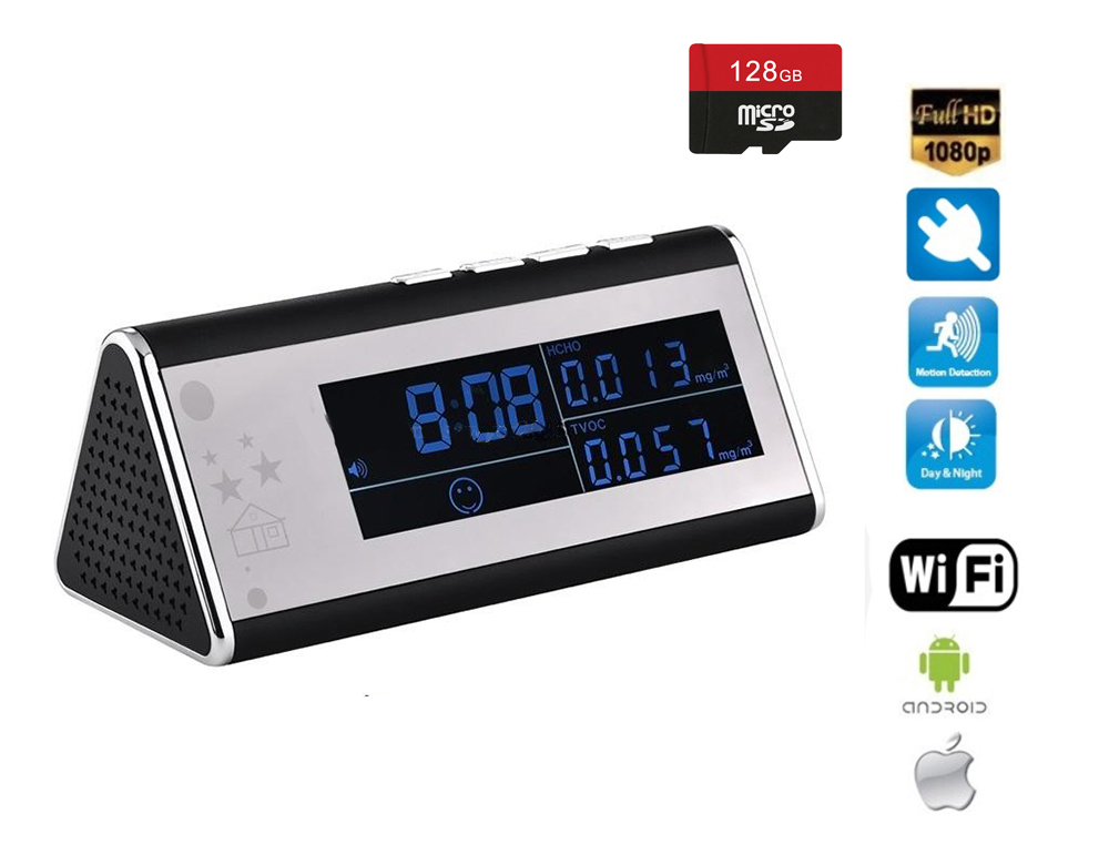 reloj despertador con camara wifi full hd