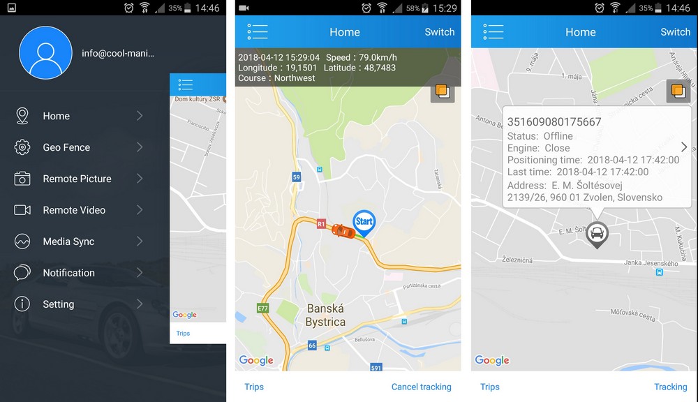 cámara de coche wifi con gps - seguimiento en vivo a través de la aplicación