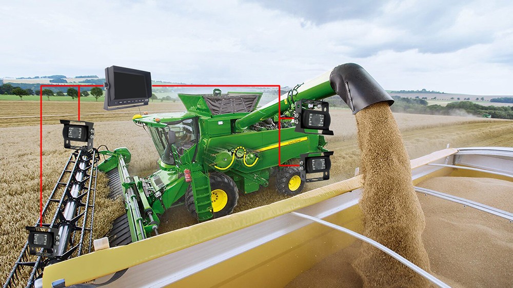 monitor de parking con cámara para maquinaria agrícola