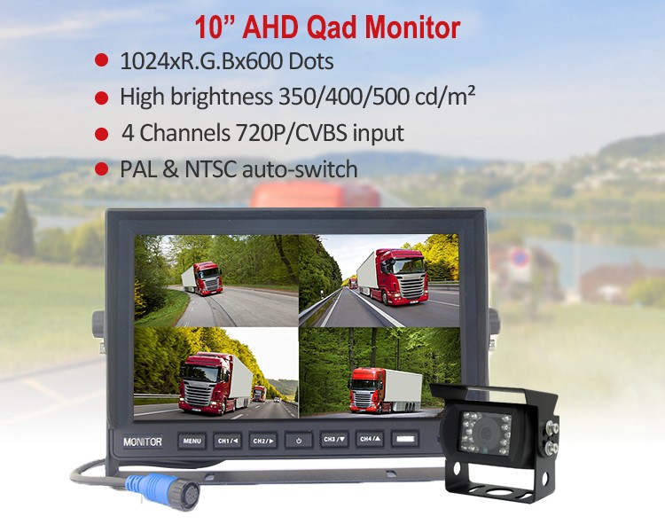 Monitor de 10 pulgadas y conjunto de 3 cámaras HD
