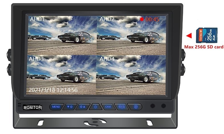 Monitor de coche de 10 pulgadas compatible con tarjeta SD de 256 GB