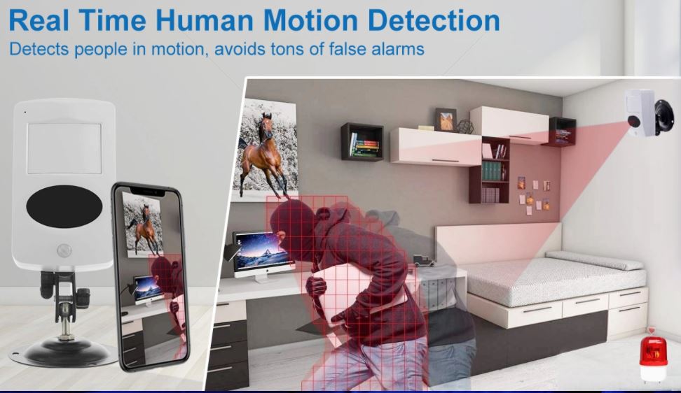 cámara en movimiento sensor PIR imitación