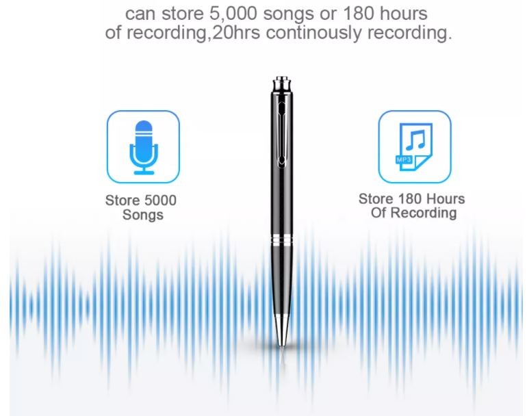 dispositivo espía - grabadora de sonido de pluma