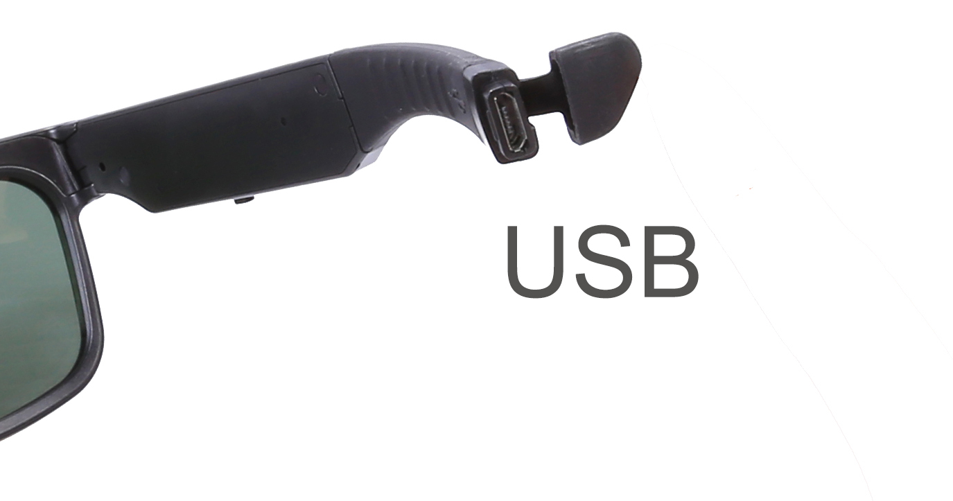 gafas con cámara grabación discreta - puerto USB oculto